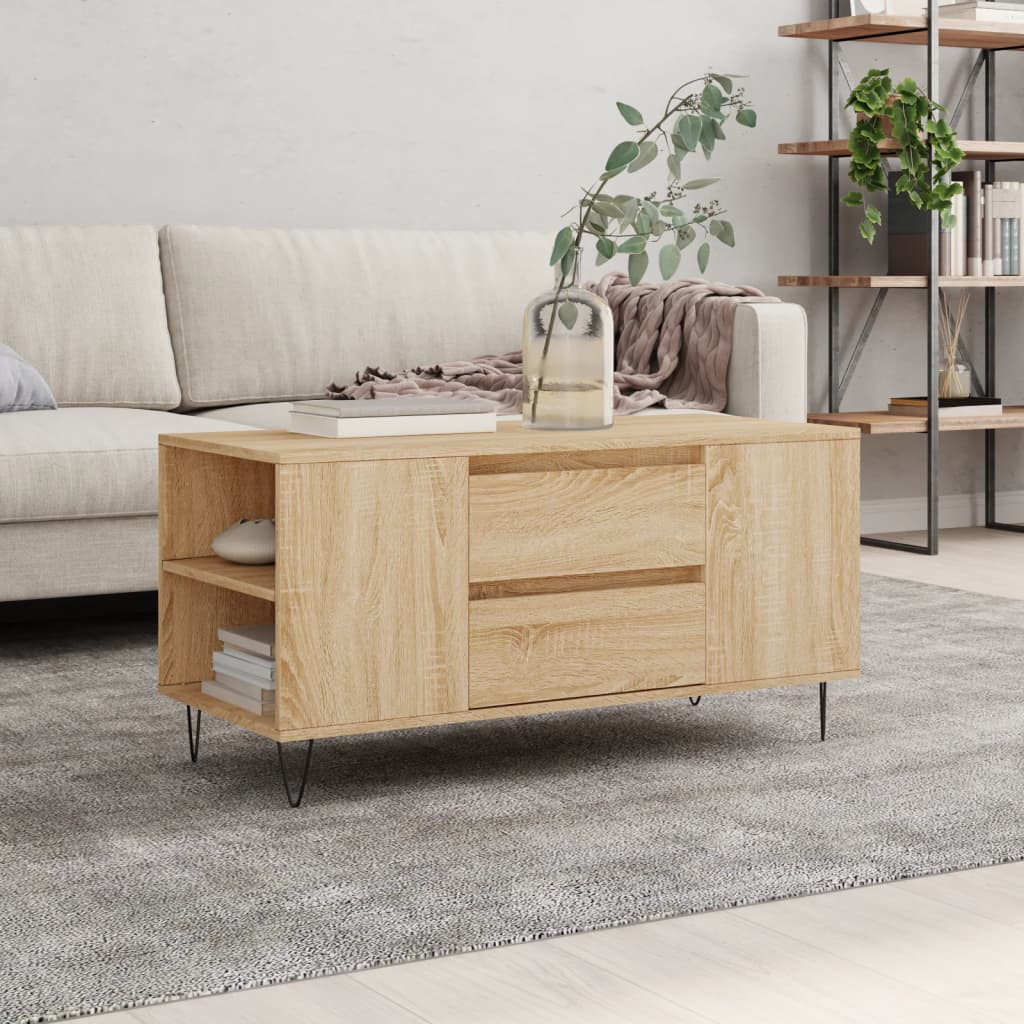 Table basse chêne sonoma 102x44,5x50 cm bois d’ingénierie - Tables basses