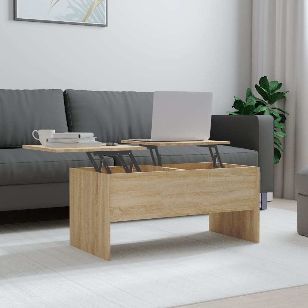 Table basse chêne sonoma 102x50,5x46,5 cm bois d’ingénierie - Tables basses