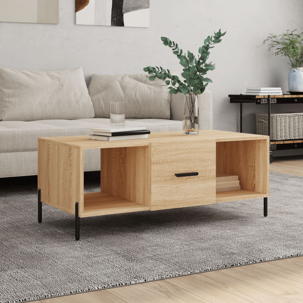 Table basse chêne sonoma 102x50x40 cm bois d’ingénierie - Tables basses