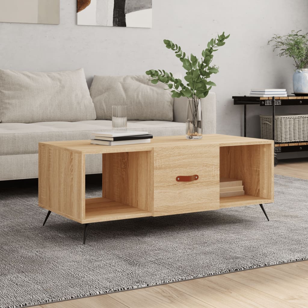 Table basse chêne sonoma 102x50x40 cm bois d’ingénierie - Tables basses