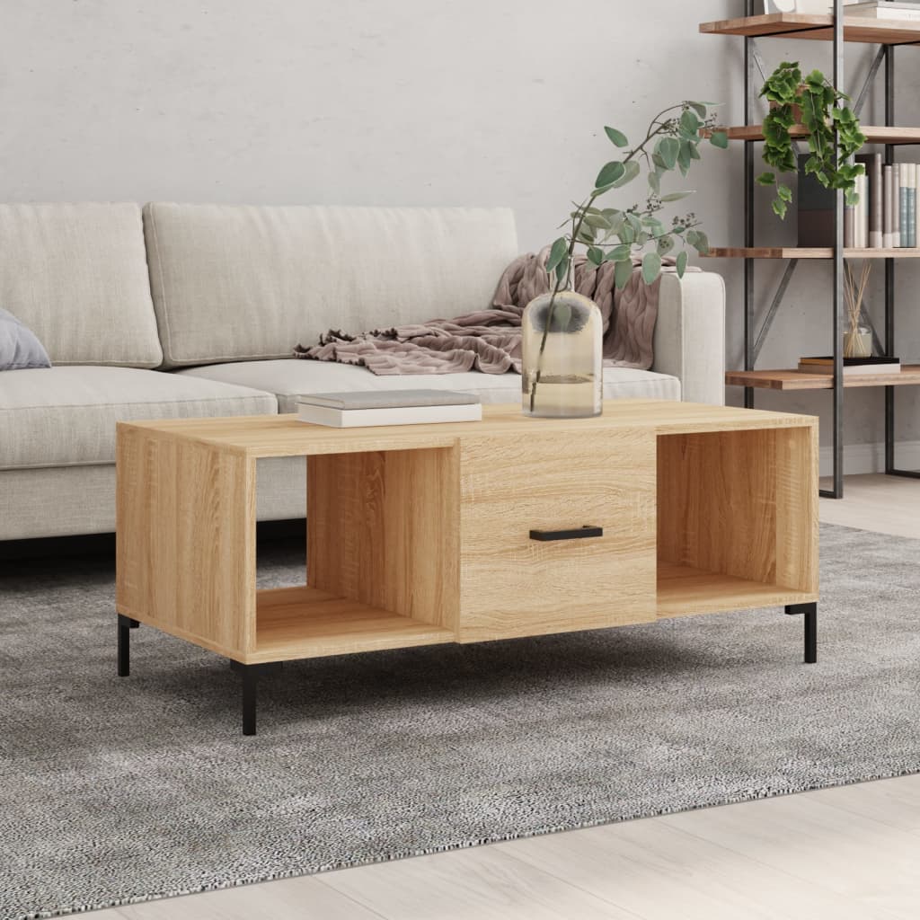 Table basse chêne sonoma 102x50x40 cm bois d’ingénierie - Tables basses