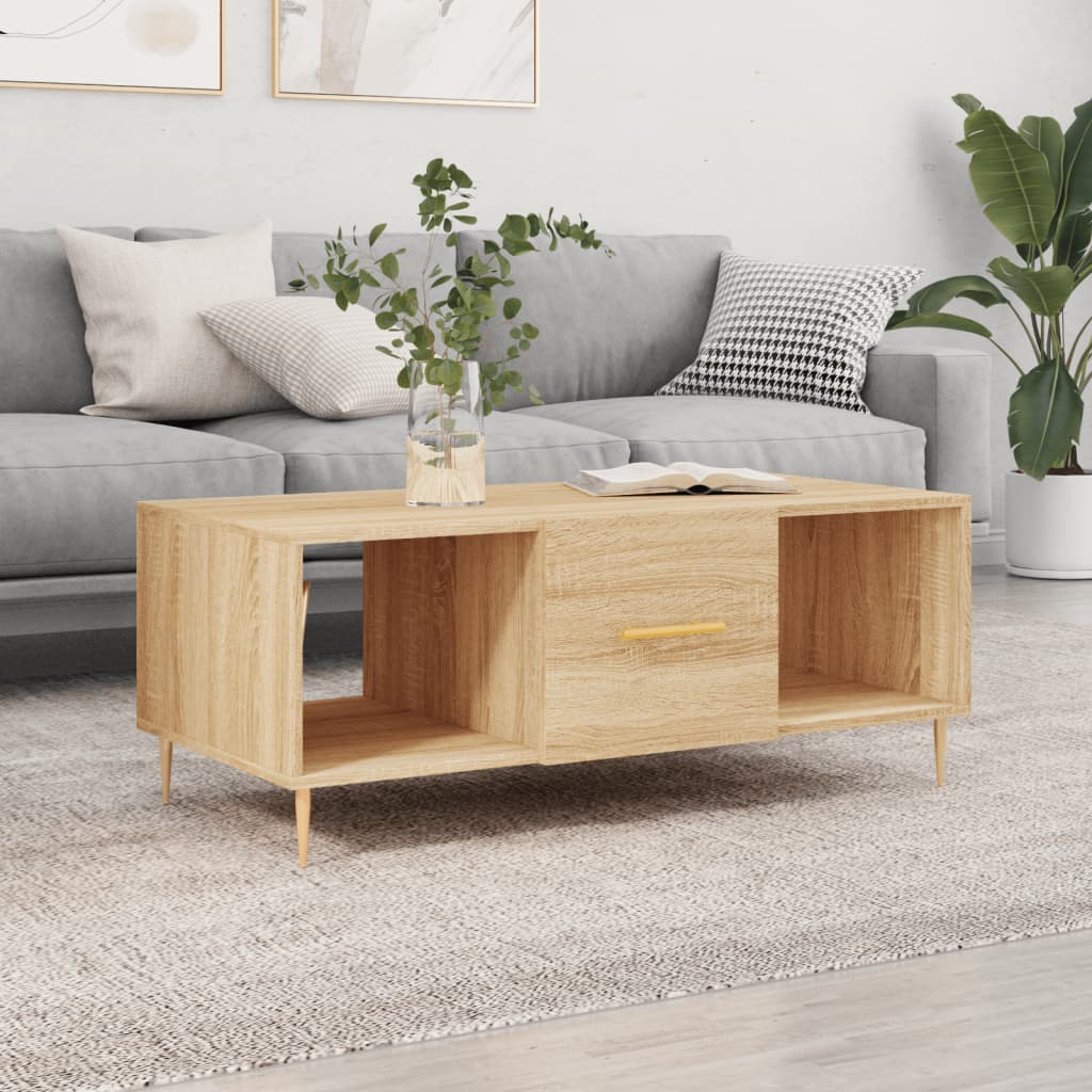 Table basse chêne sonoma 102x50x40 cm bois d’ingénierie - Tables basses