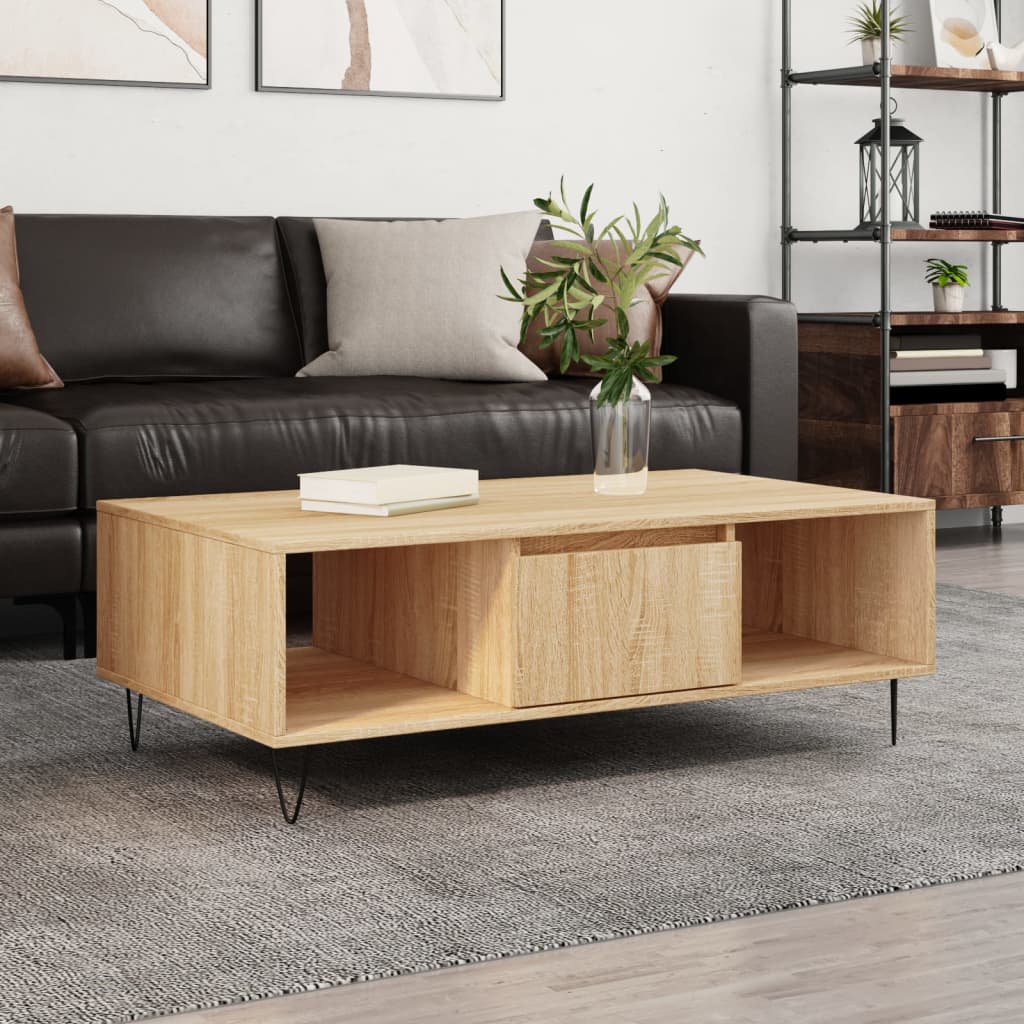 Table basse chêne sonoma 104x60x35 cm bois d’ingénierie - Tables basses