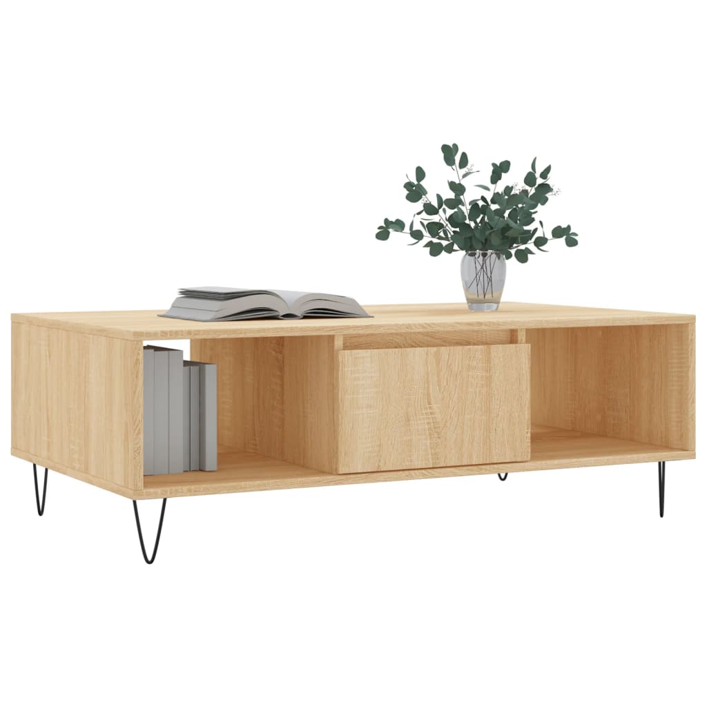 Table basse chêne sonoma 104x60x35 cm bois d’ingénierie - Tables basses