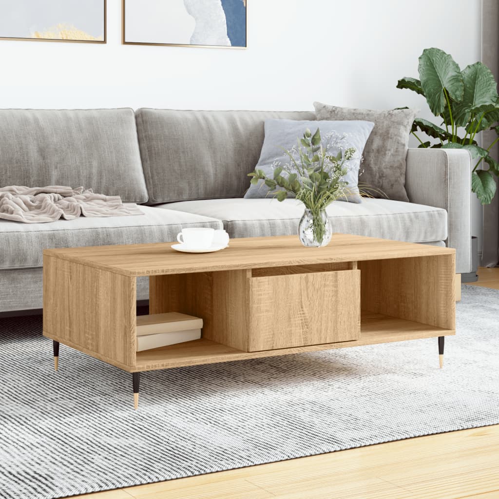 Table basse chêne sonoma 104x60x35 cm bois d’ingénierie - Tables basses