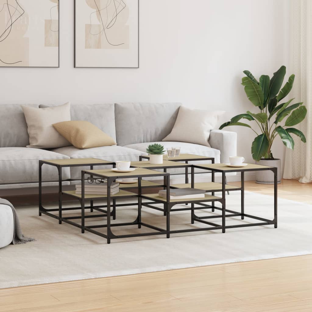 Table basse chêne sonoma 121x121x40 cm bois d’ingénierie - Tables basses