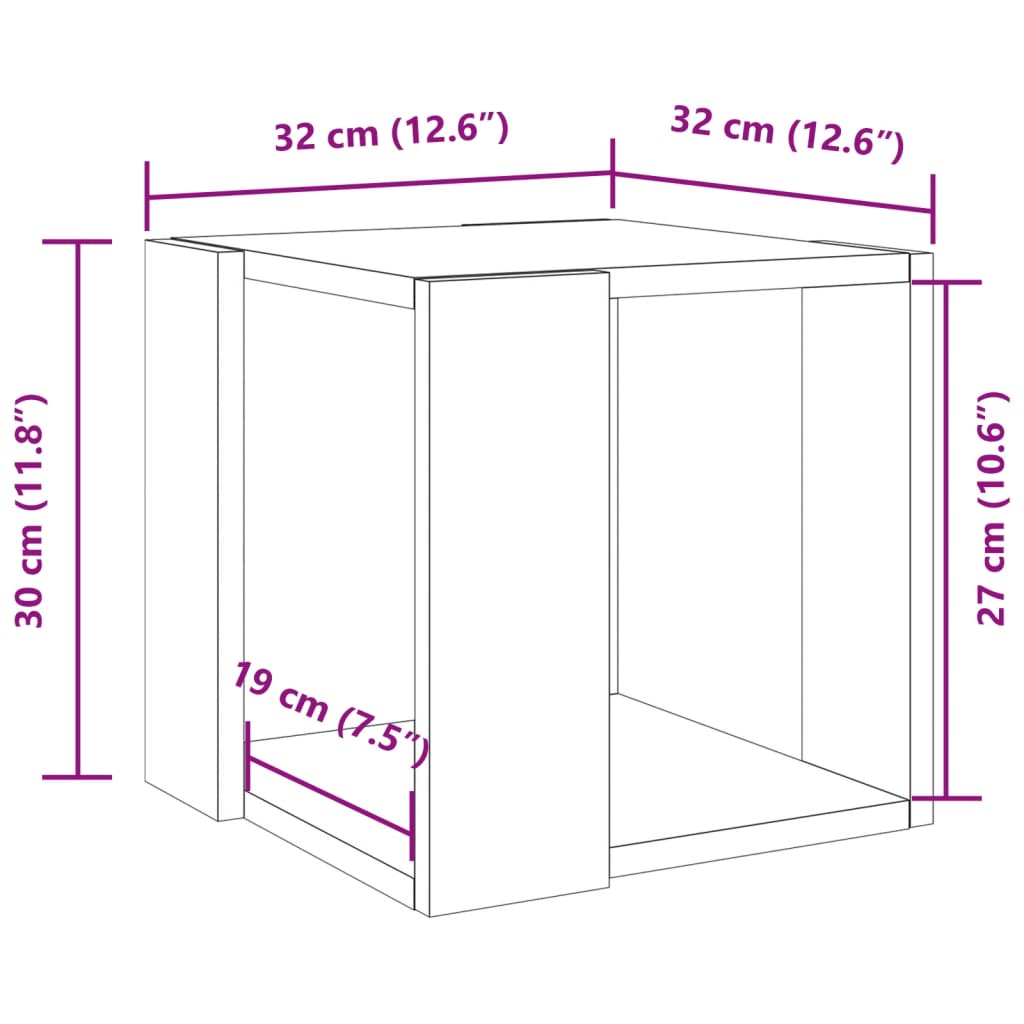 Table basse chêne sonoma 32x32x30 cm bois d’ingénierie - Tables basses