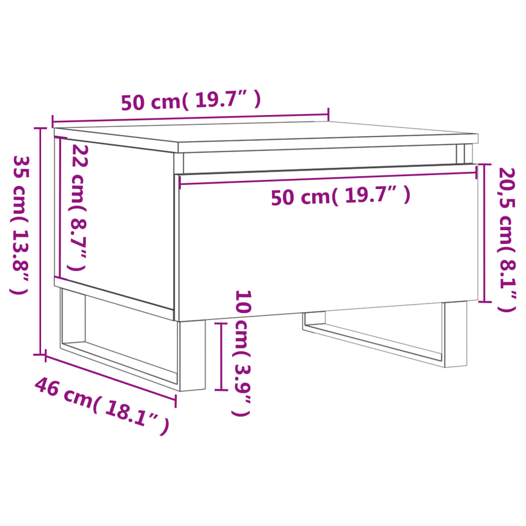 Table basse chêne sonoma 50x46x35 cm bois d’ingénierie - Tables basses