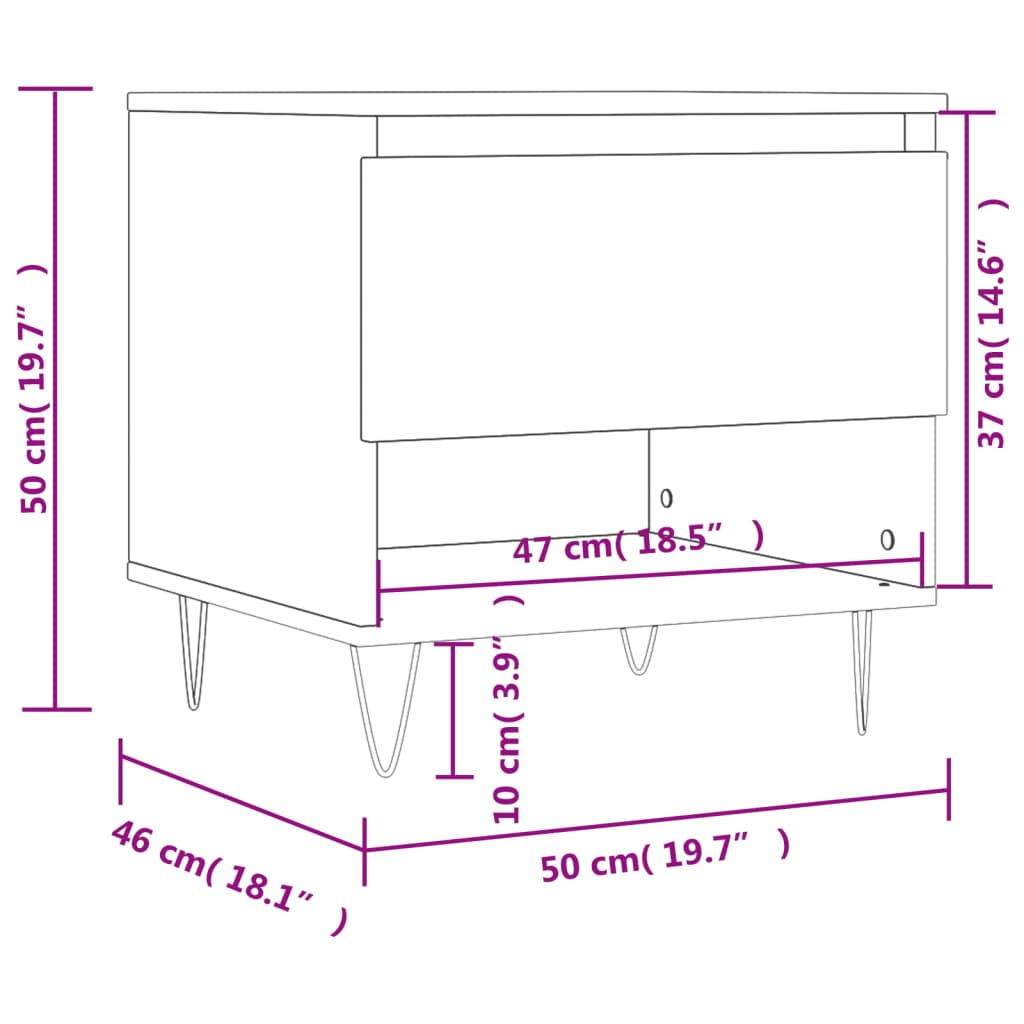 Table basse chêne sonoma 50x46x50 cm bois d’ingénierie - Tables basses