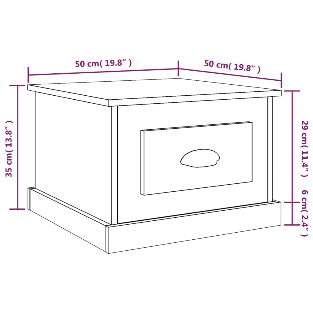 Table basse Chêne sonoma 50x50x35 cm Bois d’ingénierie - Tables basses