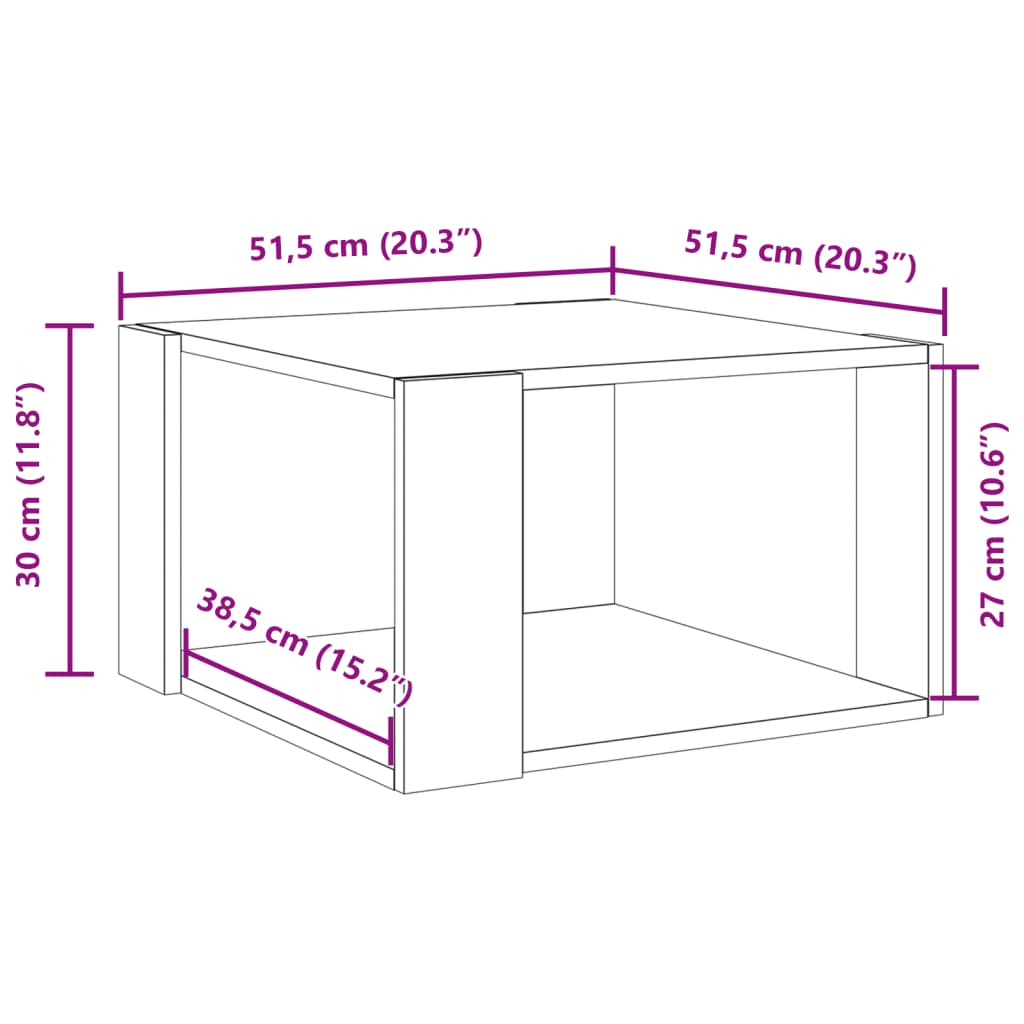 Table basse chêne sonoma 51,5x51,5x30 cm bois d’ingénierie - Tables basses