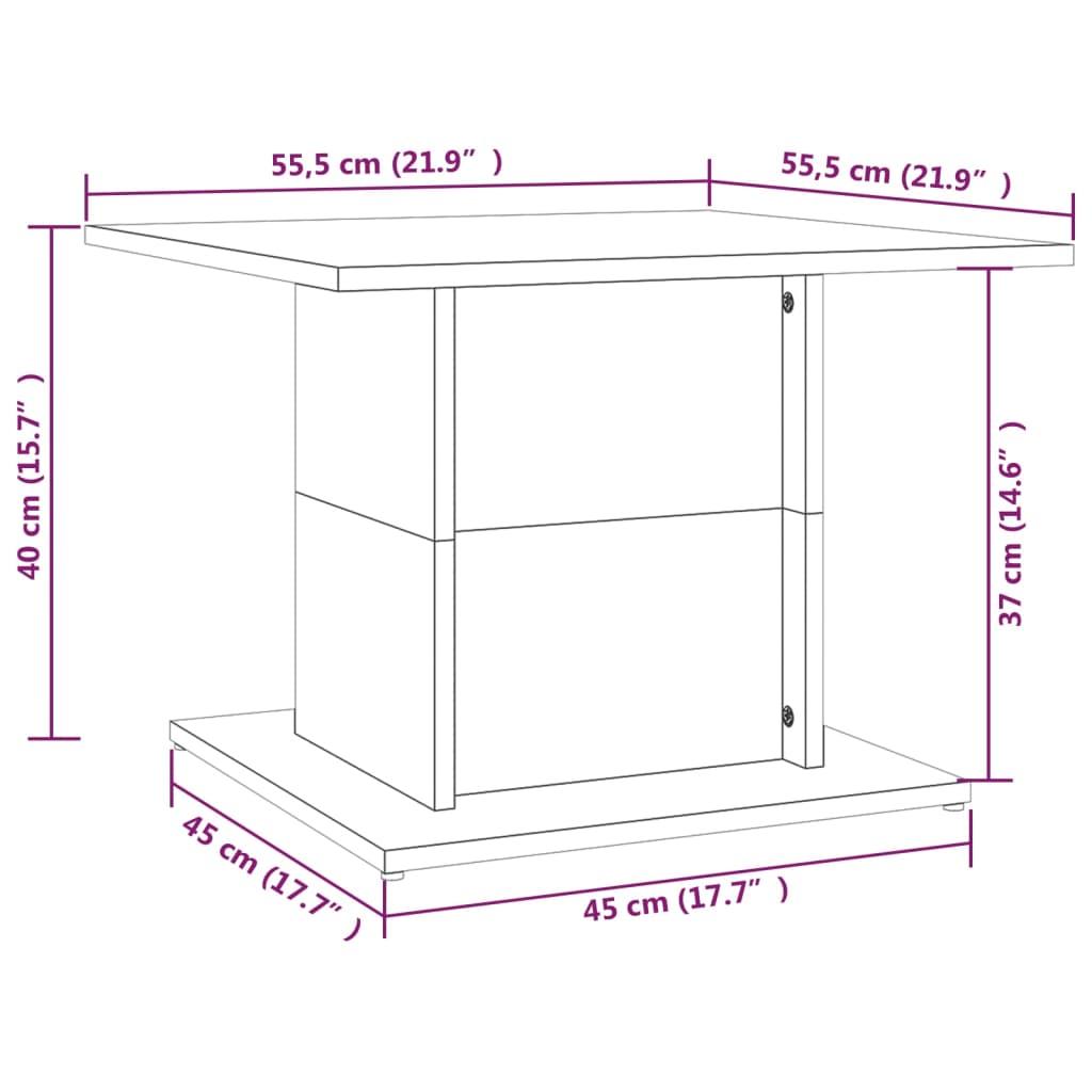 Table basse chêne sonoma 55,5x55,5x40 cm bois d’ingénierie - Tables basses