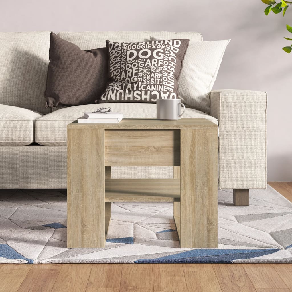Table basse chêne sonoma 55,5x55x45 cm bois d’ingénierie - Tables basses