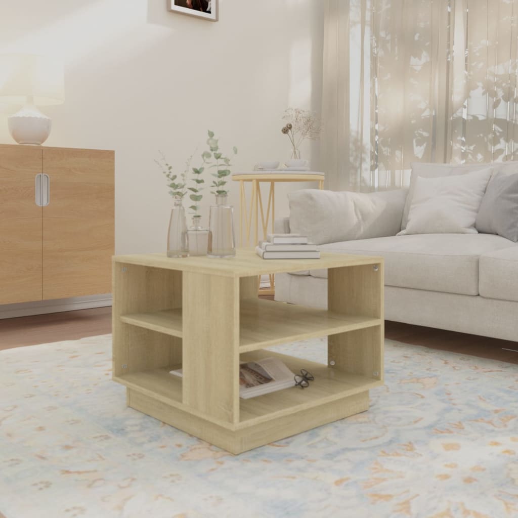 Table basse chêne sonoma 55x55x43 cm bois d’ingénierie - Tables basses