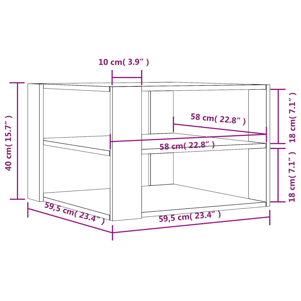 Table basse chêne sonoma 59,5x59,5x40 cm bois d’ingénierie - Tables basses
