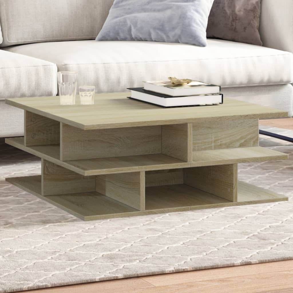 Table basse chêne sonoma 70x70x29 cm bois d’ingénierie - Tables basses