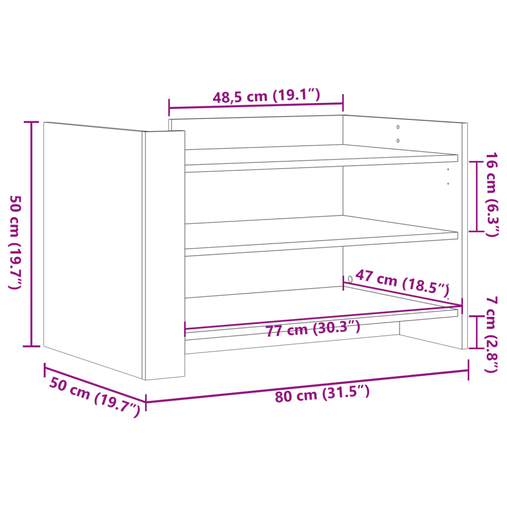 Table basse chêne sonoma 80x50x50 cm bois d’ingénierie - Tables basses