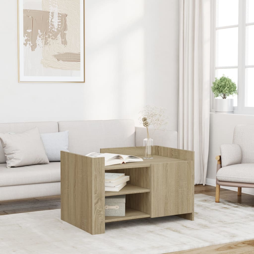 Table basse chêne sonoma 80x50x50 cm bois d’ingénierie - Tables basses