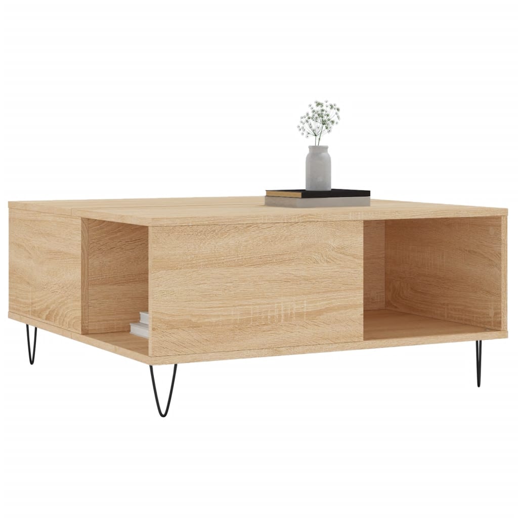 Table basse chêne sonoma 80x80x36,5 cm bois d’ingénierie - Tables basses