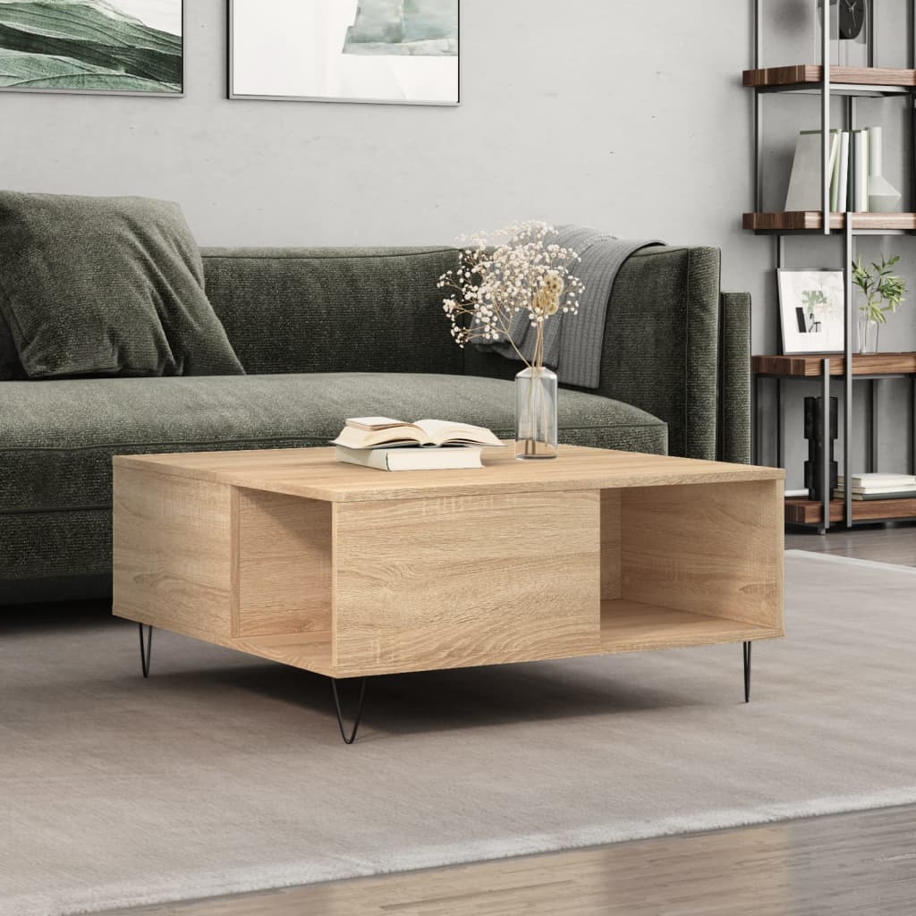 Table basse chêne sonoma 80x80x36,5 cm bois d’ingénierie - Tables basses