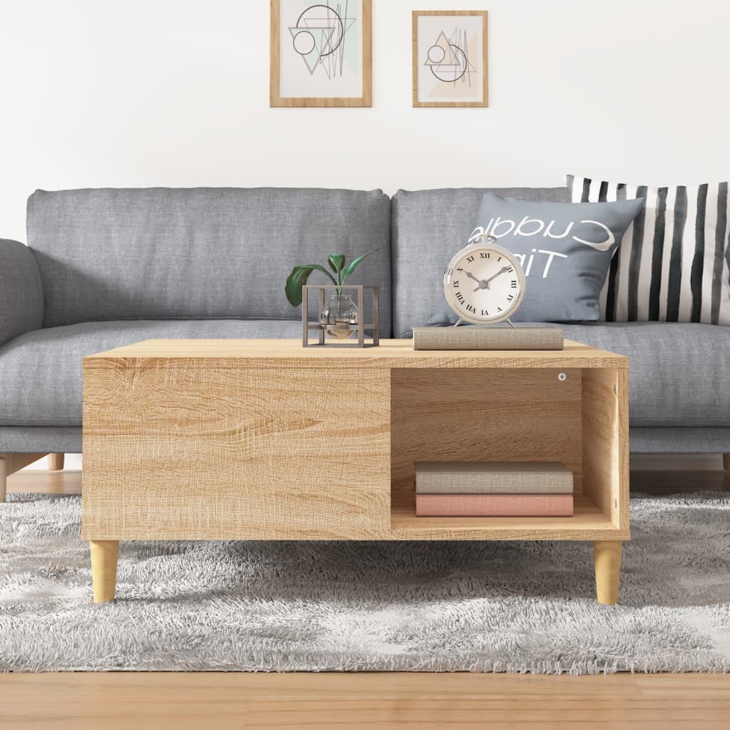 Table basse chêne sonoma 80x80x36,5 cm bois d’ingénierie - Tables basses
