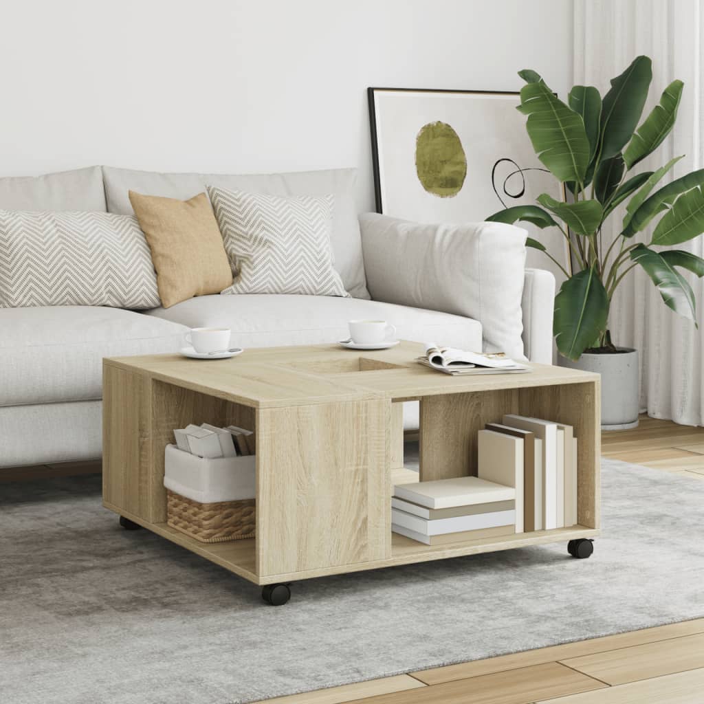 Table basse chêne sonoma 80x80x40 cm bois d’ingénierie - Tables basses