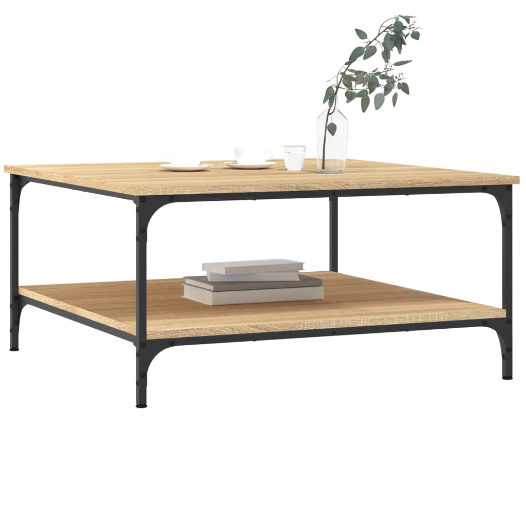 Table basse chêne sonoma 80x80x40 cm bois d’ingénierie - Tables basses
