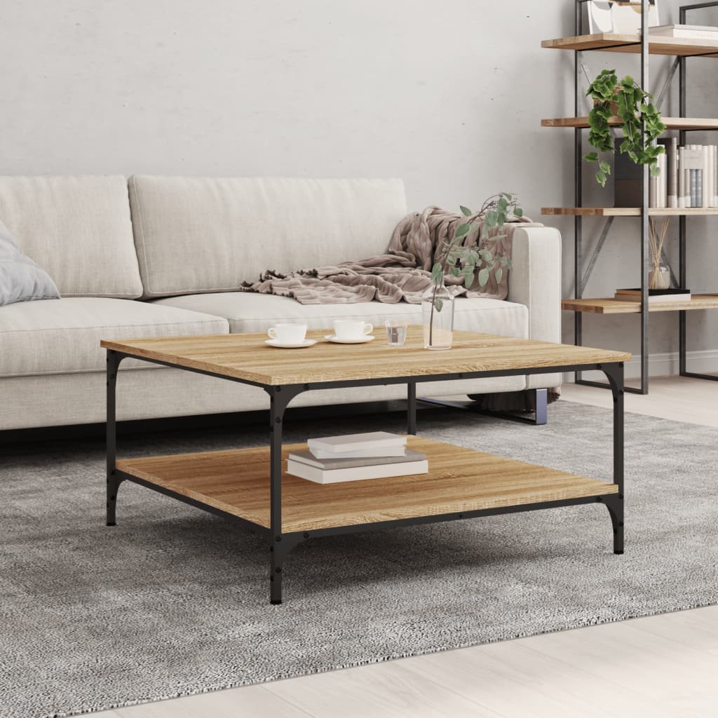 Table basse chêne sonoma 80x80x40 cm bois d’ingénierie - Tables basses