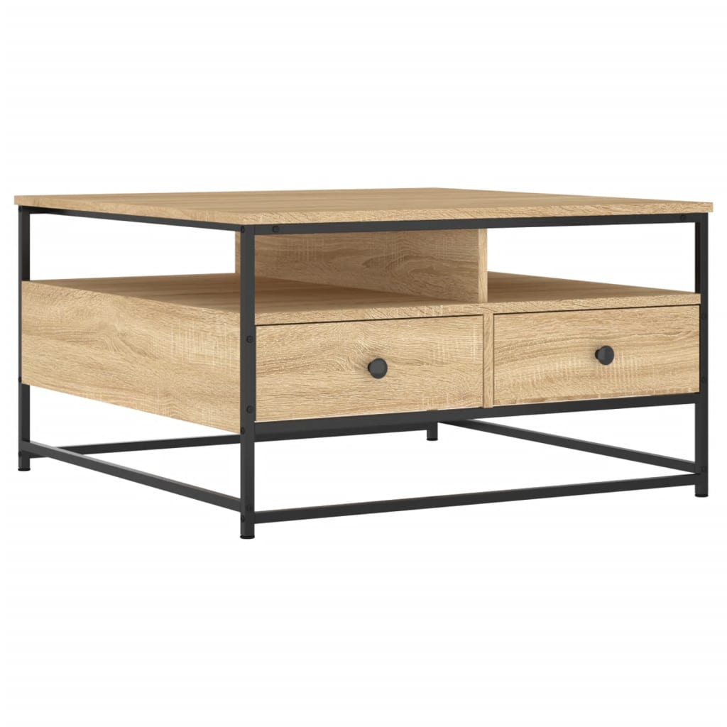 Table basse chêne sonoma 80x80x45 cm bois d’ingénierie - Tables basses