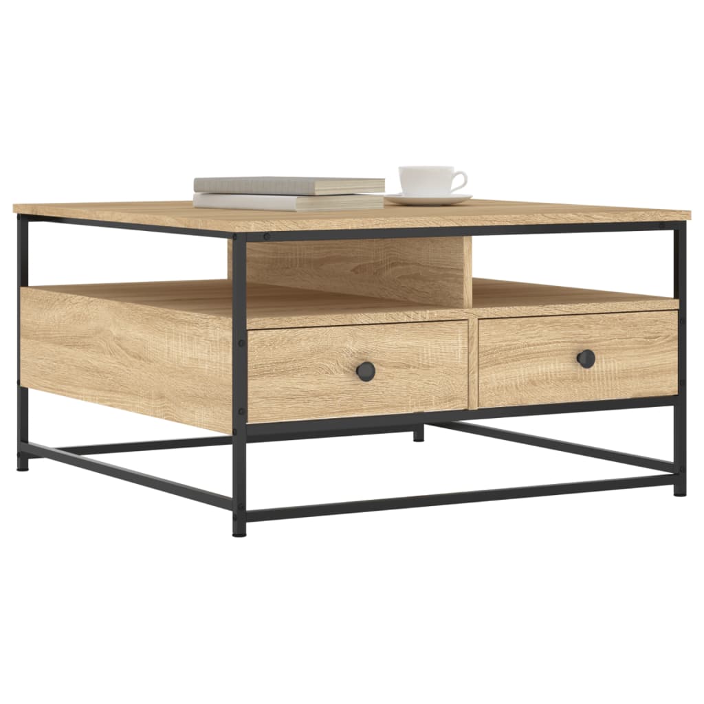 Table basse chêne sonoma 80x80x45 cm bois d’ingénierie - Tables basses