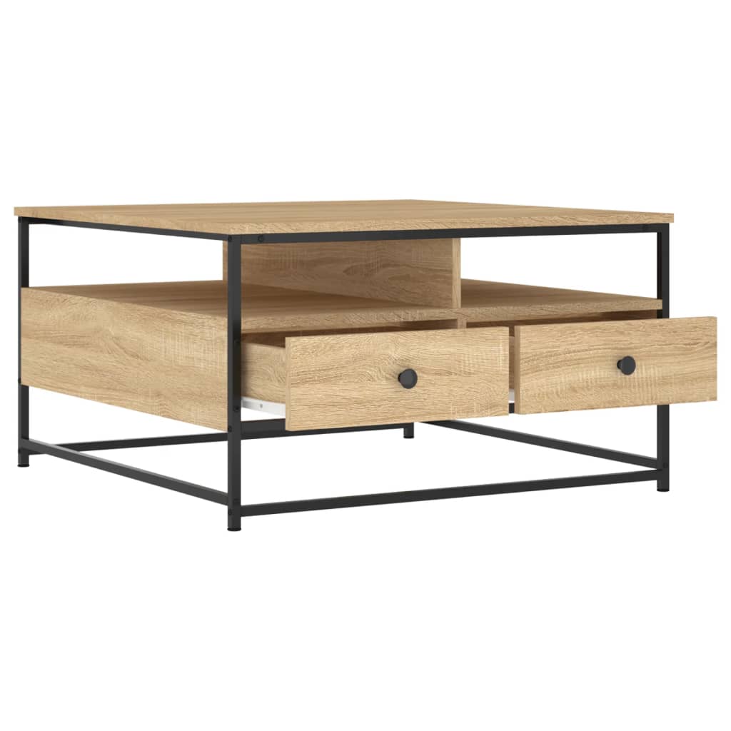 Table basse chêne sonoma 80x80x45 cm bois d’ingénierie - Tables basses