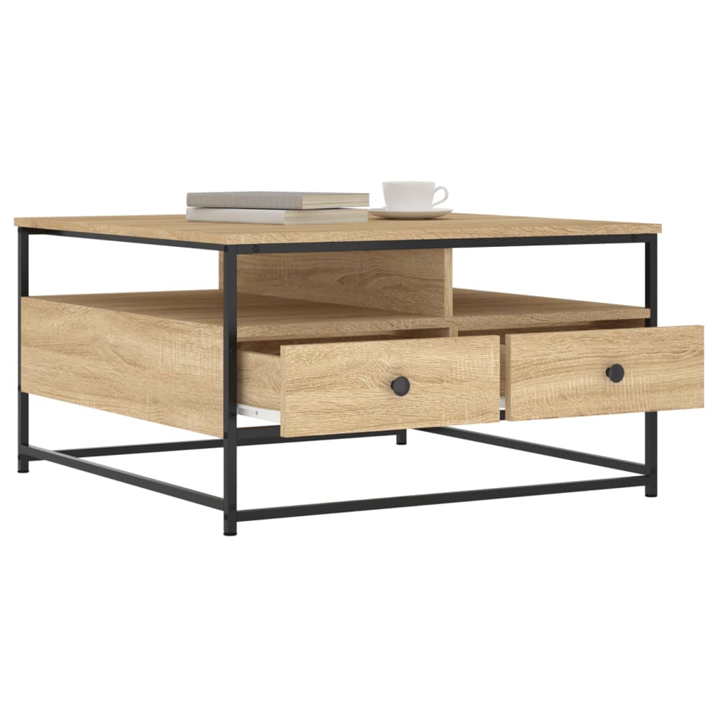 Table basse chêne sonoma 80x80x45 cm bois d’ingénierie - Tables basses
