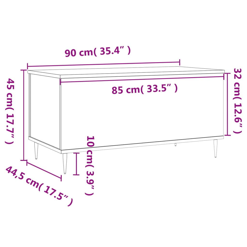 Table basse Chêne sonoma 90x44,5x45 cm Bois d’ingénierie - Tables basses