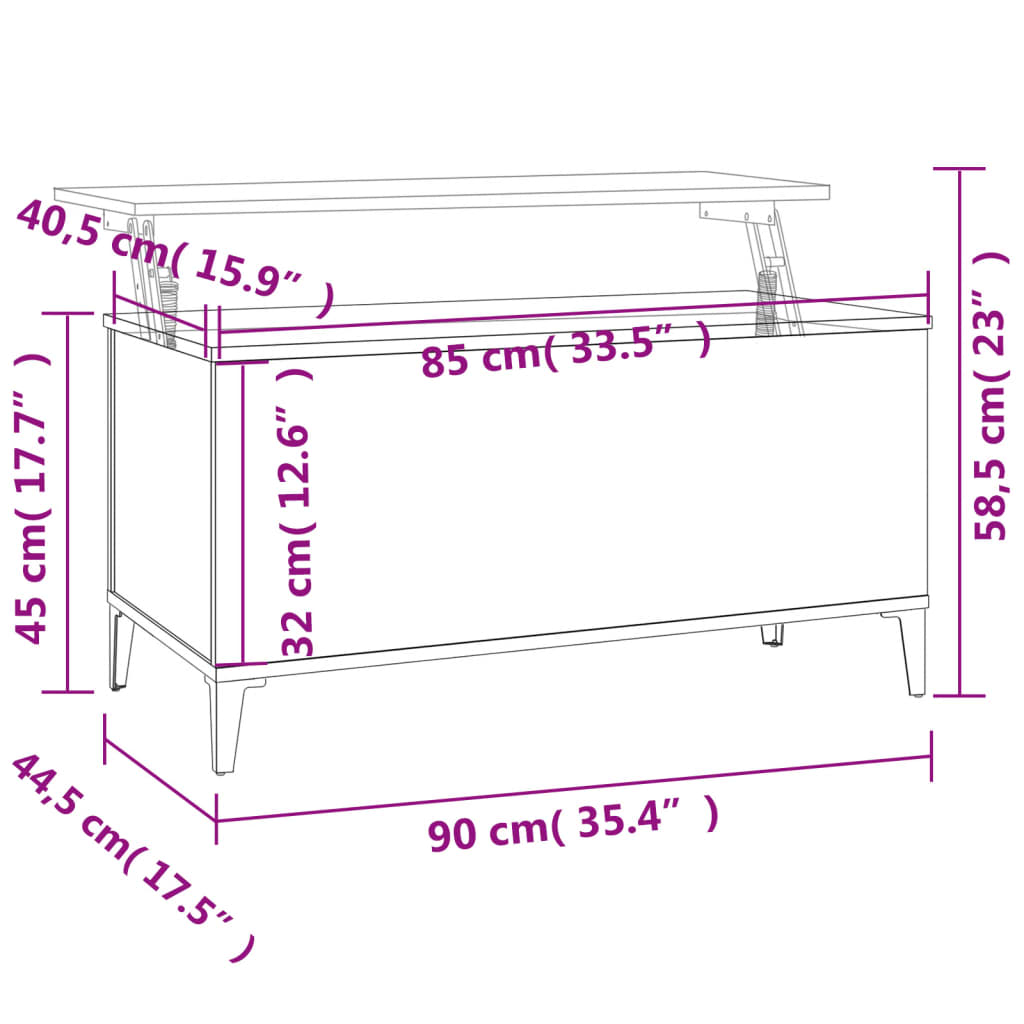 Table basse Chêne sonoma 90x44,5x45 cm Bois d’ingénierie - Tables basses