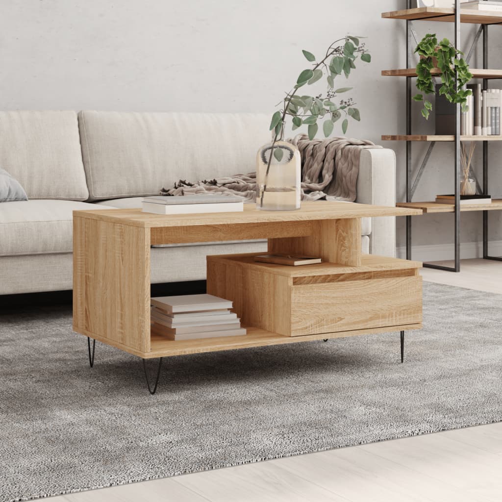 Table basse Chêne sonoma 90x49x45 cm Bois d’ingénierie - Tables basses