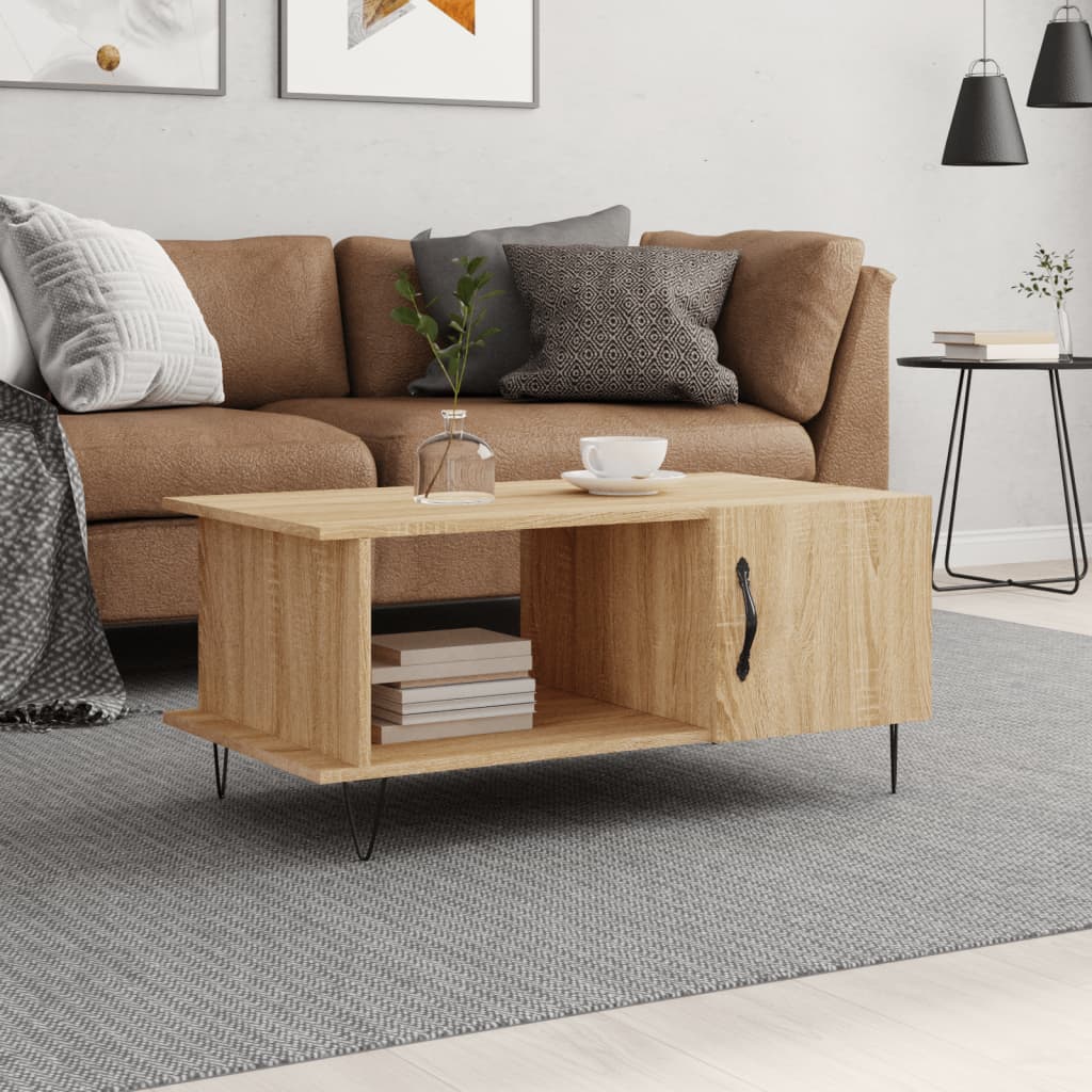 Table basse chêne sonoma 90x50x40 cm bois d’ingénierie - Tables basses