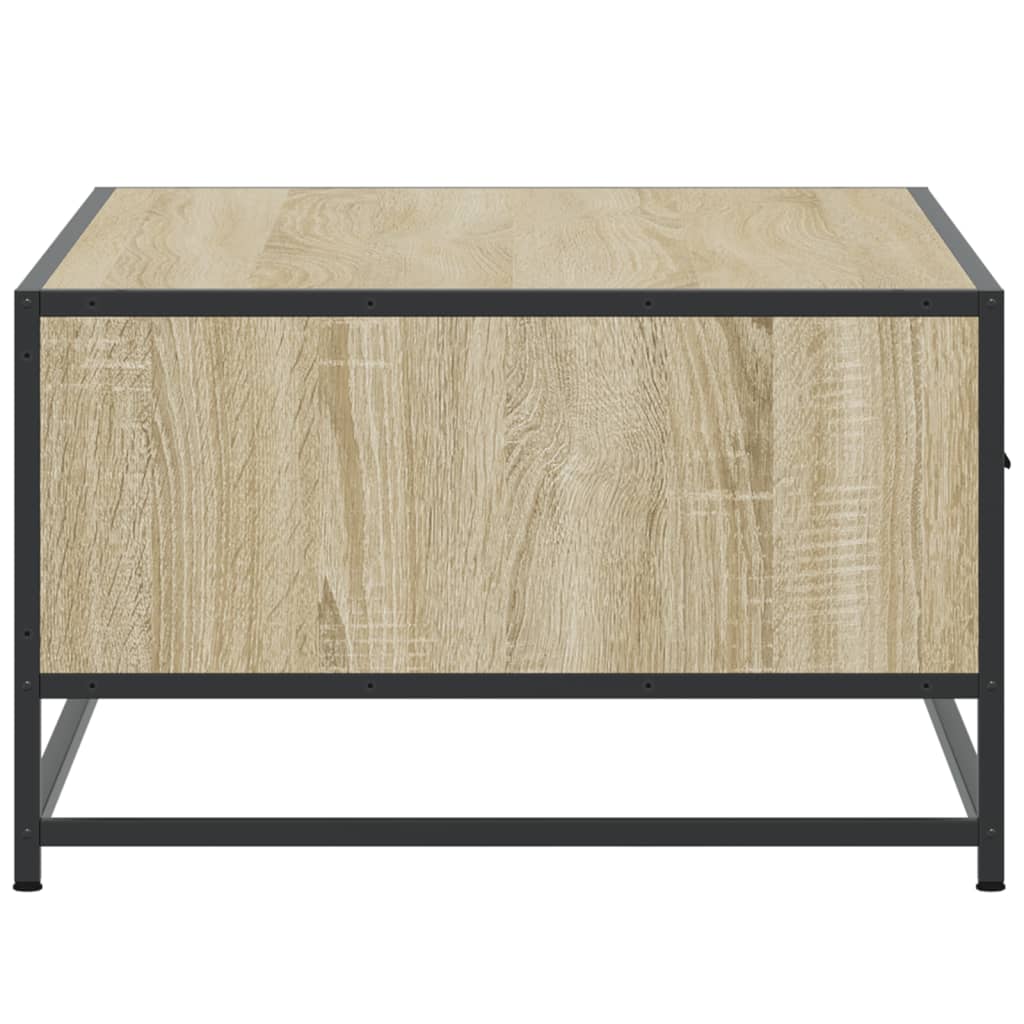 Table basse chêne sonoma 90x57x35 cm bois d’ingénierie et métal - Tables basses