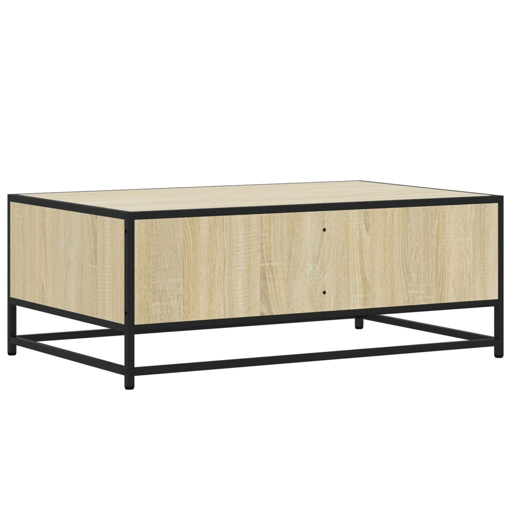 Table basse chêne sonoma 90x57x35 cm bois d’ingénierie et métal - Tables basses