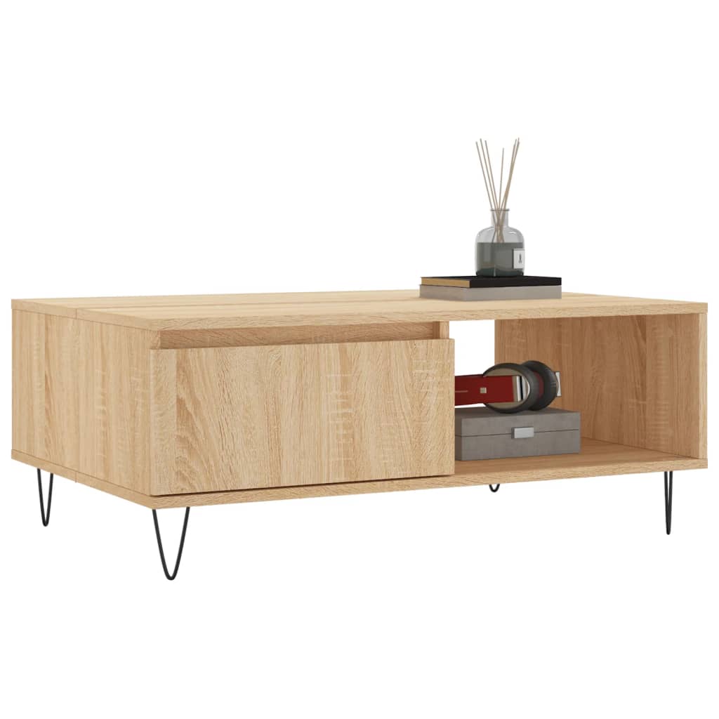 Table basse chêne sonoma 90x60x35 cm bois d’ingénierie - Tables basses
