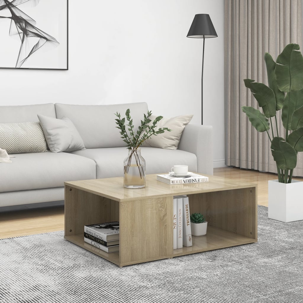 Table basse chêne sonoma 90x67x33 cm bois d’ingénierie - Tables basses