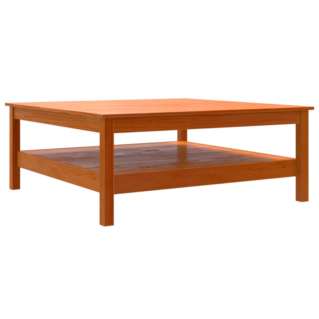 Table basse cire marron 100x100x40 cm bois massif de pin - Tables basses
