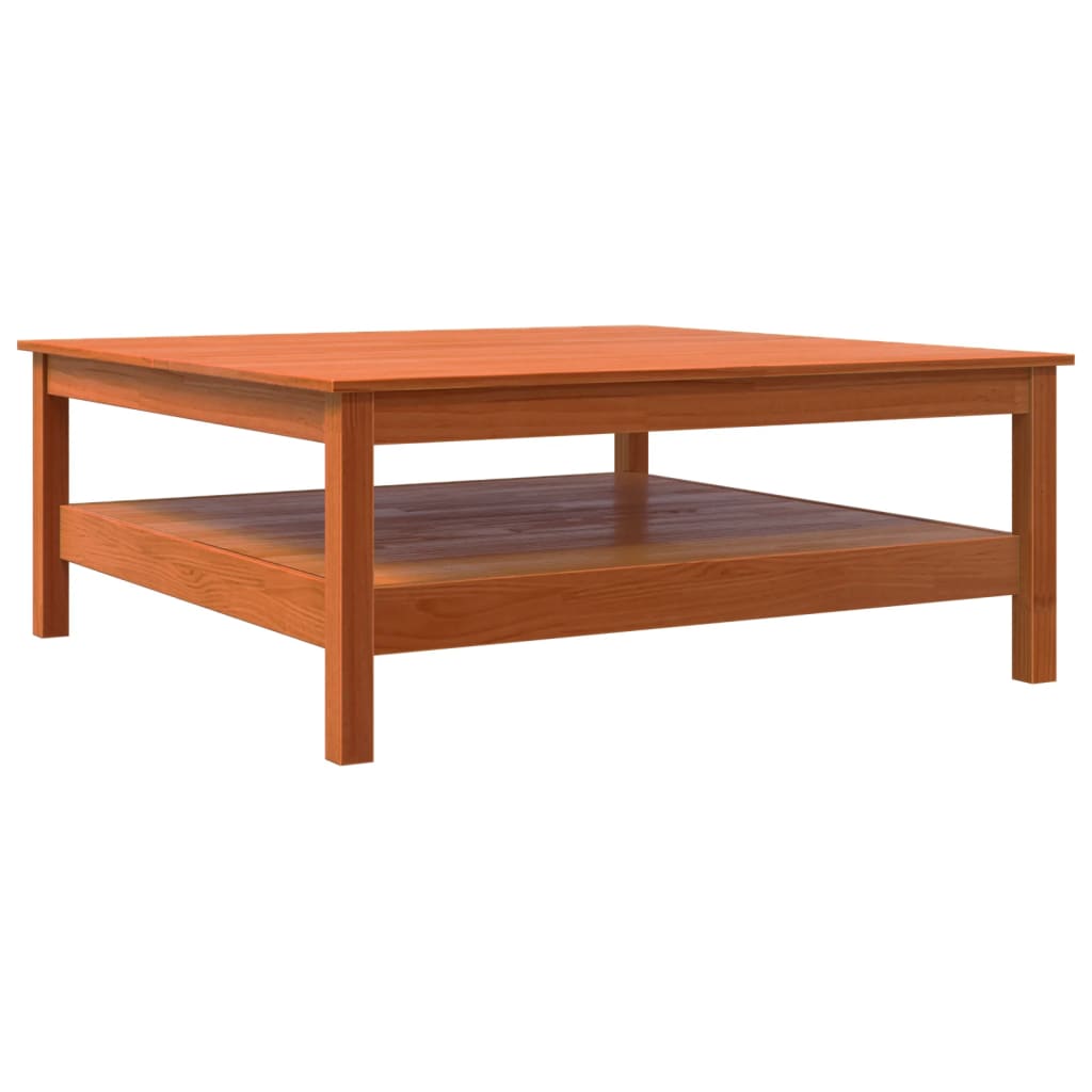 Table basse cire marron 100x100x40 cm bois massif de pin - Tables basses