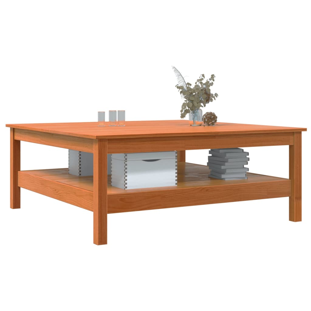 Table basse cire marron 100x100x40 cm bois massif de pin - Tables basses