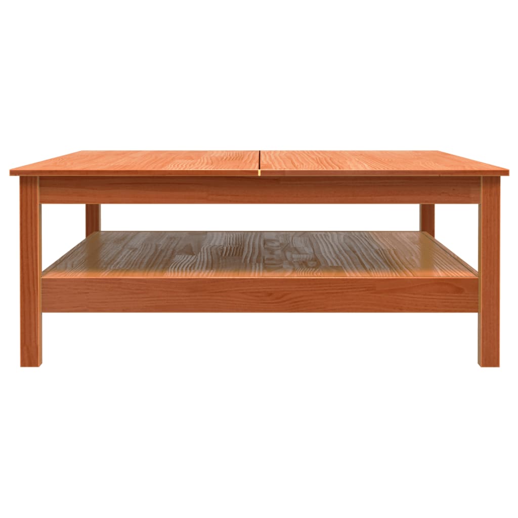 Table basse cire marron 100x100x40 cm bois massif de pin - Tables basses