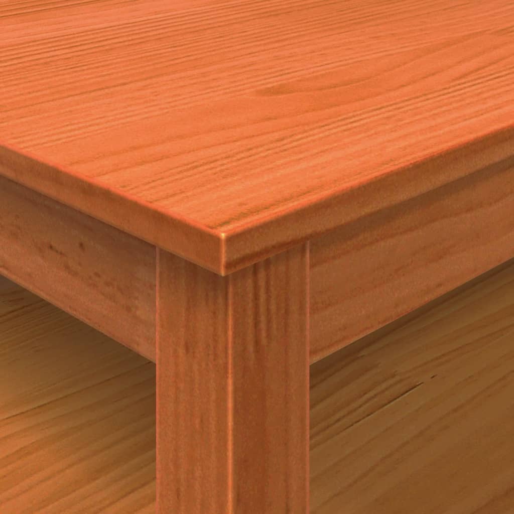 Table basse cire marron 100x100x40 cm bois massif de pin - Tables basses