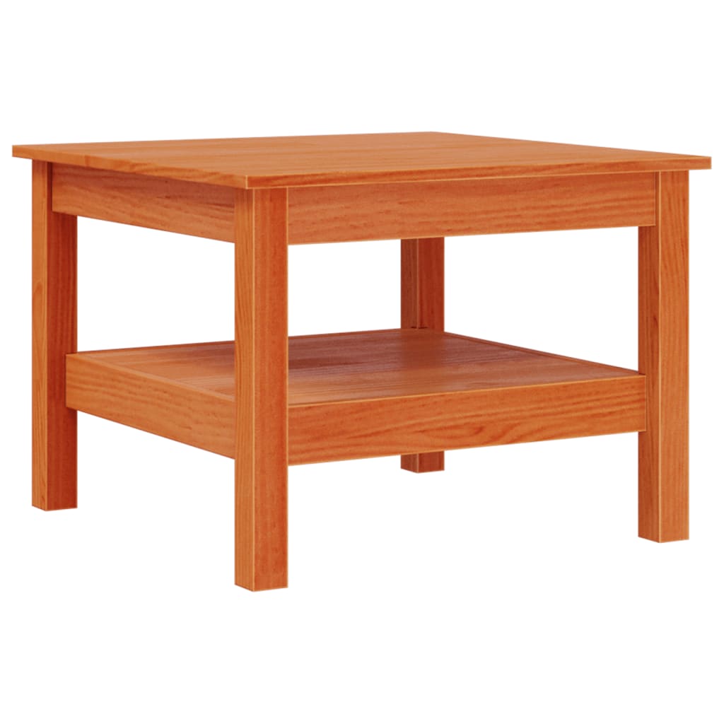 Table basse cire marron 55x55x40 cm bois massif de pin - Tables basses