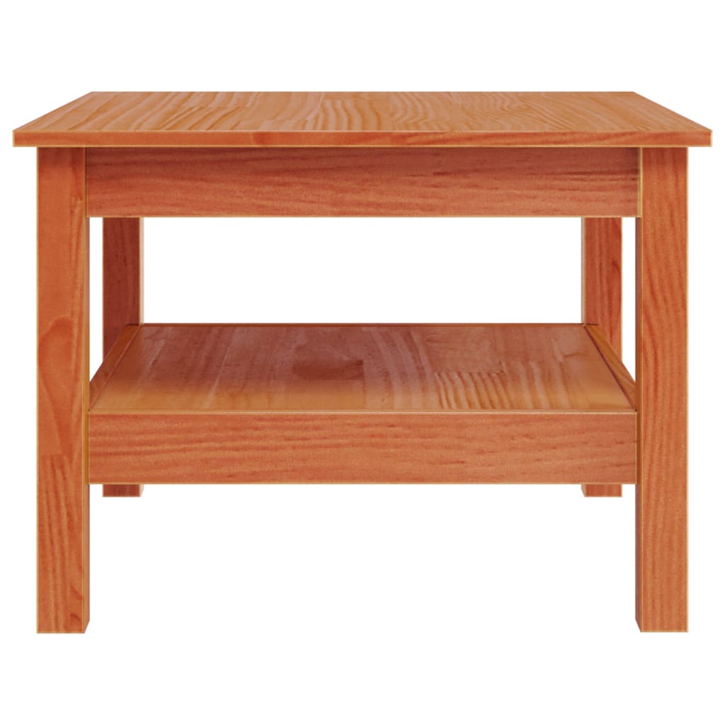 Table basse cire marron 55x55x40 cm bois massif de pin - Tables basses
