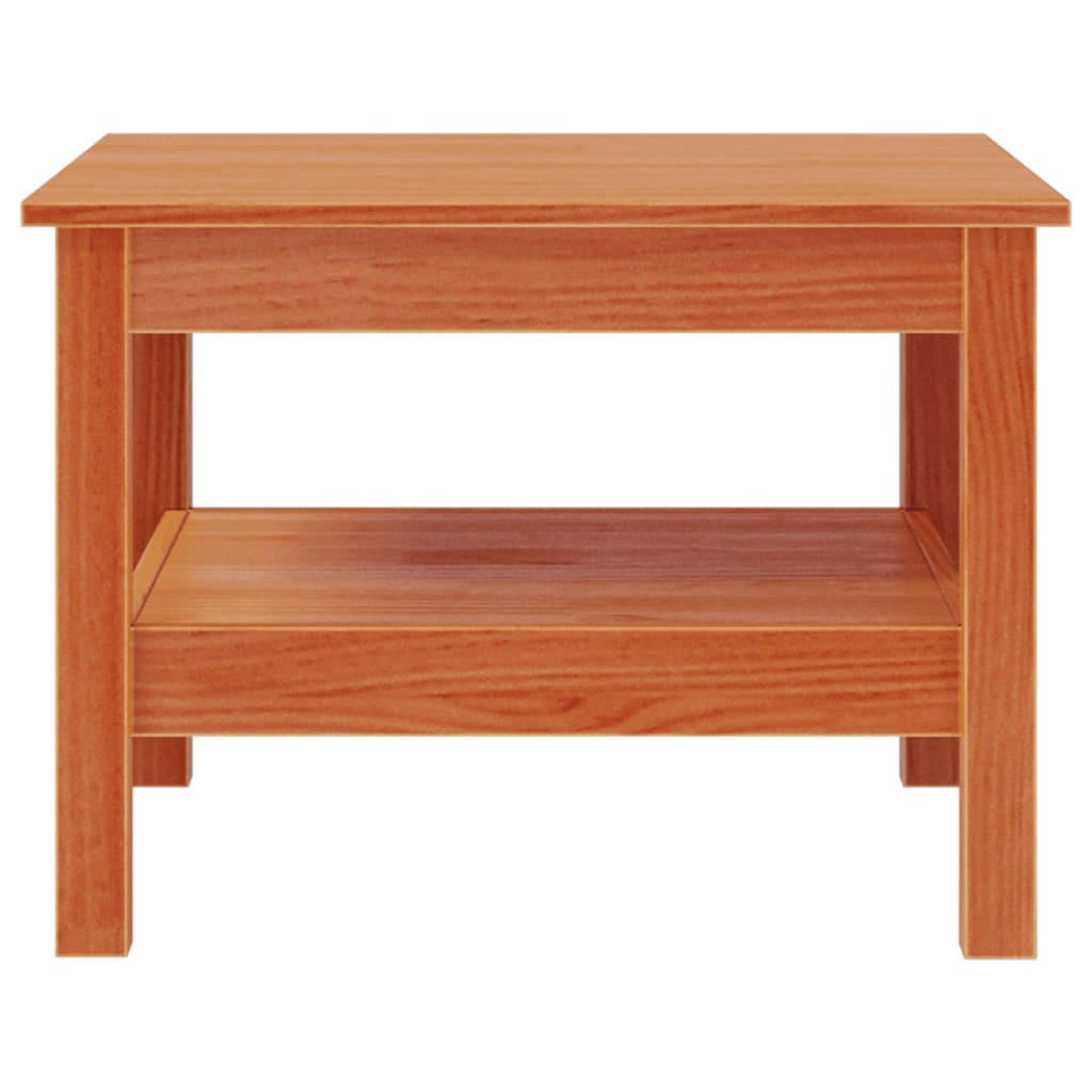 Table basse cire marron 55x55x40 cm bois massif de pin - Tables basses
