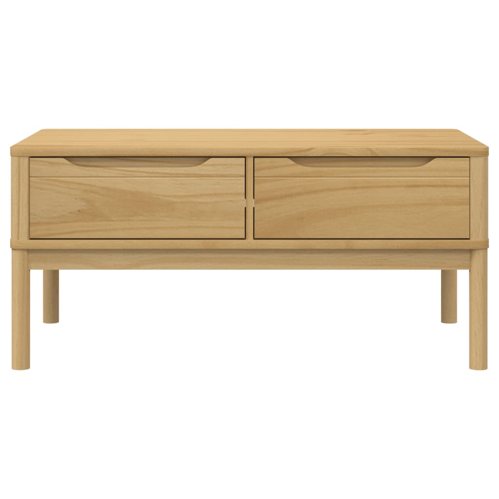 Table basse FLORO cire marron 99x55,5x45 cm bois massif de pin - Tables basses