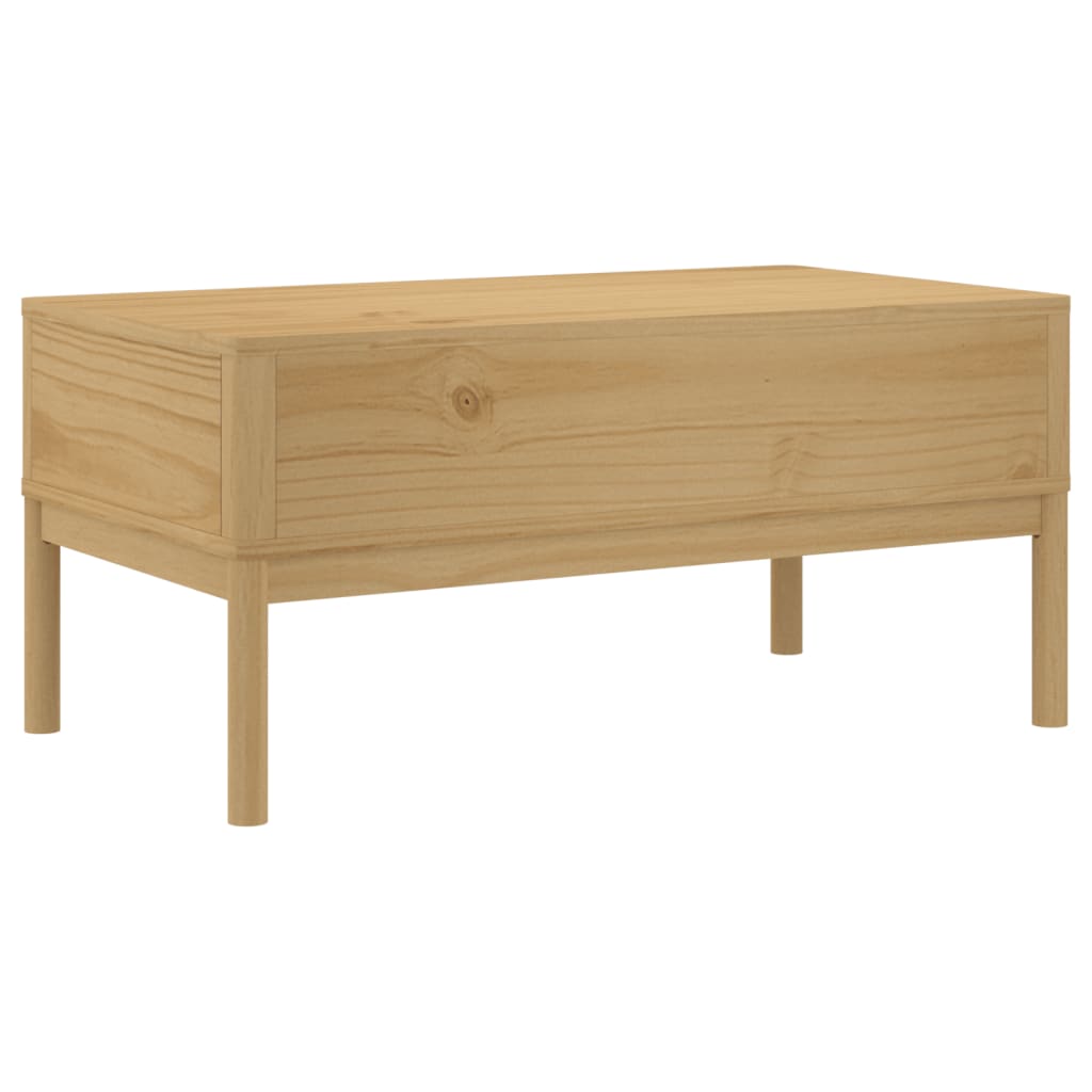 Table basse FLORO cire marron 99x55,5x45 cm bois massif de pin - Tables basses